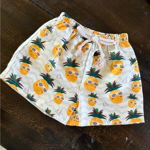 Pineapple Print swim Shorts with Rope Tie
